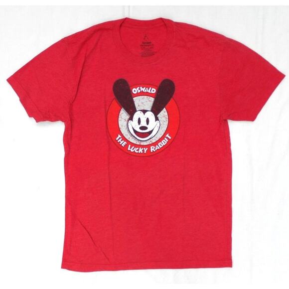 Oswald The Lucky Rabbit Red Cotton Shirt Disneyland Walt Disney World Sz Small - Picture 1 of 5